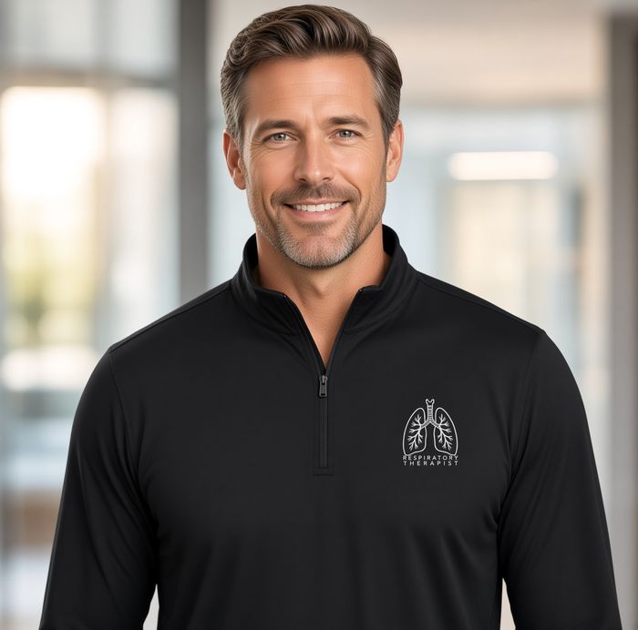 Lung Line Art — Performance Quarter-Zip — front