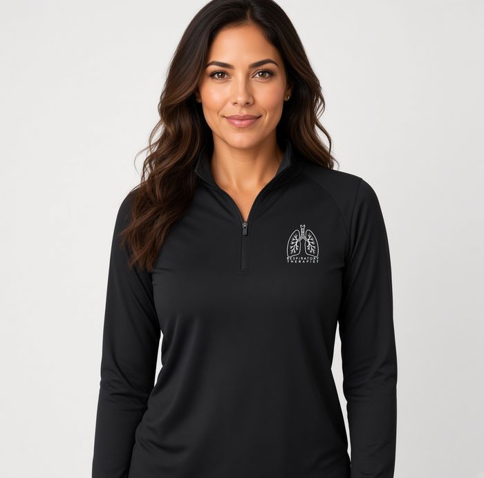 Lung Line Art — Performance Quarter-Zip — back
