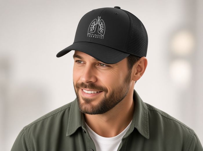 Lung Line Art — Trucker Hat — front